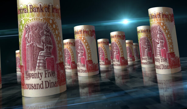 Iraq Dinar money banknotes pack illustration