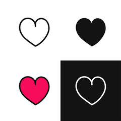 Heart illustrations, Love symbol icon set.