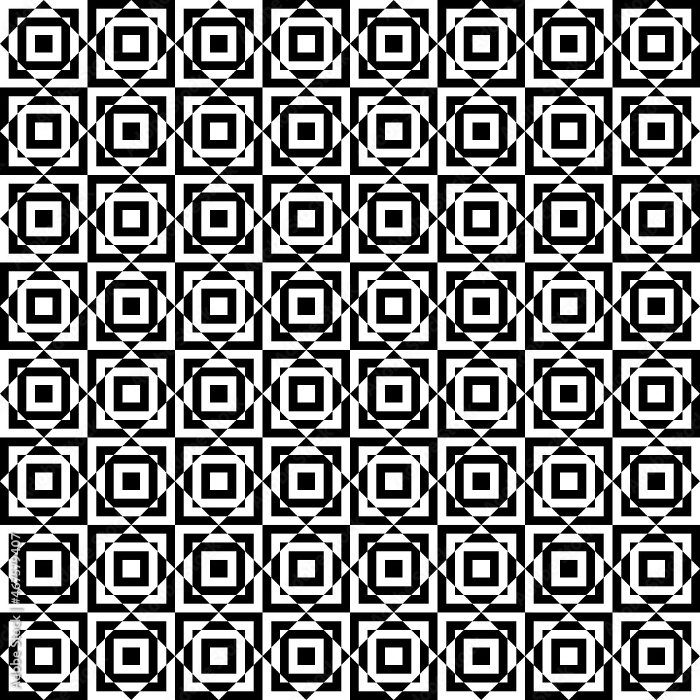 Aufkleber complex optical chessboard or canvas. vector with black and white abstract shapes.