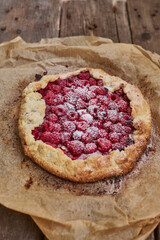 rustic tart with raspberries