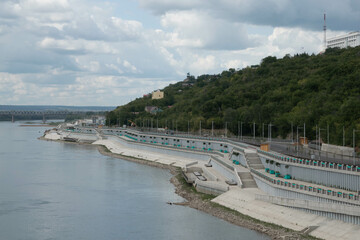 embankment of the white river in the city of Ufa