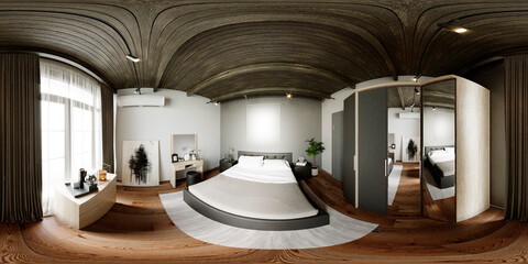 3d panorama interior bedroom