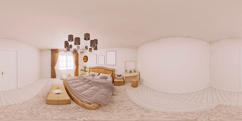 3d panorama interior bedroom