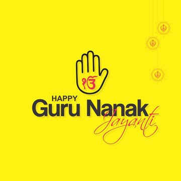 Typography of Happy Guru Nanak Jayanti. Creative Banner Design for Guru Nanak Birthday. Editable Illustration.