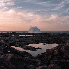 Sunset on the coast of island