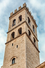 Belltower of the Temple of Minerva, landmark in Assisi, Italy