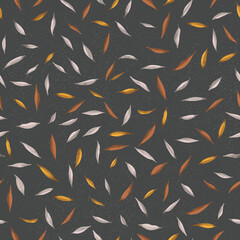 Vector seamless pattern of leaves. Background for textile or book covers, wallpapers, design, graphic art, printing, hobby, invitation.