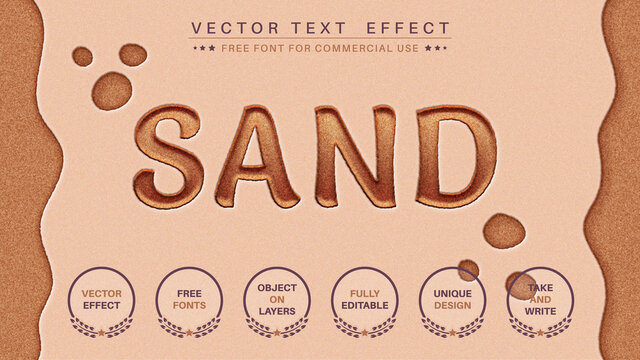 Sand - Editable Text Effect, Font Style