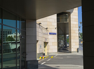 Details of modern office buildings architecture.