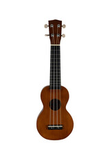 wooden ukulele guitar isolated over white background