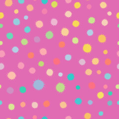 Seamless pattern with color circles. Polka dot