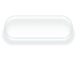 White Glass button isolated on a white background