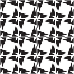 Abstract background vector illustration in black and white colors. Star sign seamless pattern. Geometric contrast backdrop. 