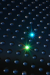 glass crystal pattern with colorful Sunstar reflections