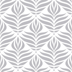 Gray floral ornament background design. Abstract seamless pattern. Vector illustration.