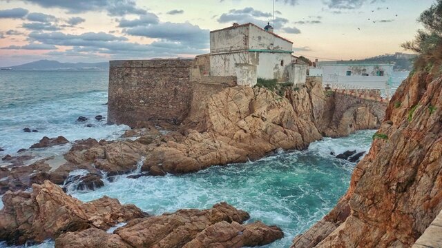 Lighthouse of Stora Skikda Algeria daytime waves