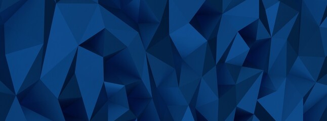 3d render, abstract blue crystal background, faceted texture, macro panorama, wide panoramic polygonal