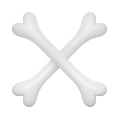 White crossed bones. Pirate concept. Realistic vector illustration.