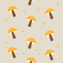 Seamless pattern with mushrooms	