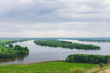 Fototapeta na wymiar Beautiful view of the Kama River in Yelabuga. Tatarstan