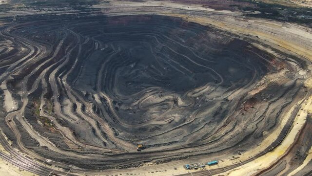 large mining quarry from a height of 4k drone footage