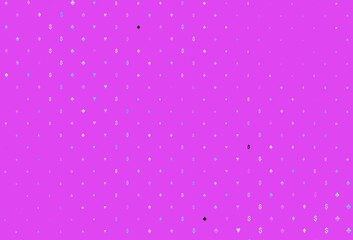 Light pink, blue vector pattern with symbol of cards.