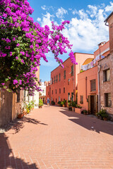 Characteristic colorful houses and streets in the picturesque village of Varigotti