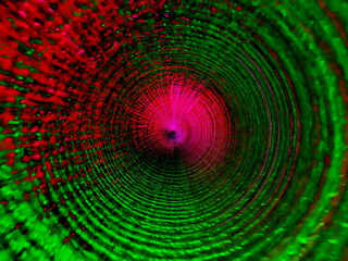 Fototapeta na wymiar Abstract background in red and green with a spectacular rhythm and inserts. Surreal image in a modern style. For your wallpapers, art projects and artworks.