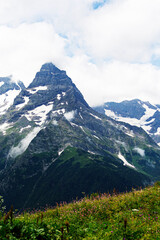 Obraz premium The Caucasus Mountains. Mountain peaks in summer.