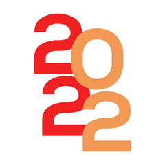 Happy New Year 2022 text design. Cover of business diary for 2022 with wishes. Brochure design template, card, banner. Vector illustration. Isolated on white background.