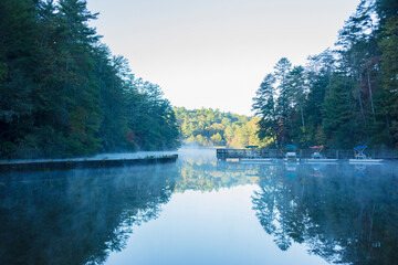 Morning fog on the lake