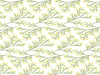 nature floral seamless pattern in flat design