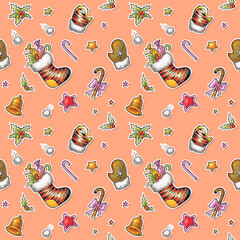 Christmas and New Year seamless pattern (texture)