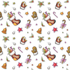 Christmas and New Year seamless pattern (texture)