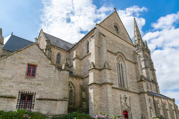 Fototapeta na wymiar The city of Elven in Brittany, Saint-Alban church, beautiful monument 