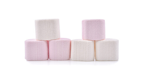 Marshmallows isolated on white background.