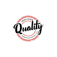 Quality premium hand written lettering logo with emblem label badge icon design vector template