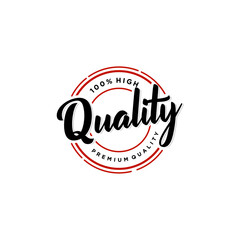Obraz premium Quality premium hand written lettering logo with emblem label badge icon design vector template