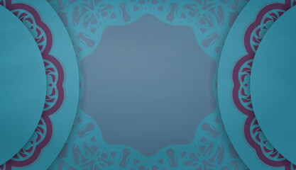 Green color flyer with abstract purple pattern for your design.