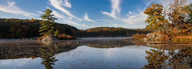 Harriman State Park in autumn panoramic