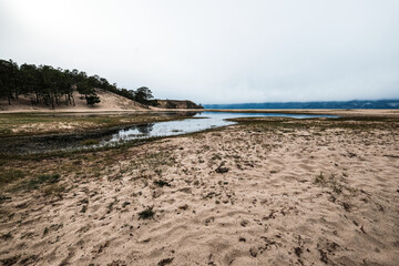 Beach in Olkhon island, Baikal lake, Russia
