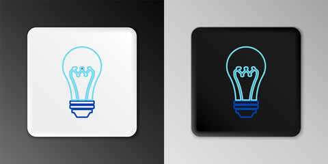 Line Light bulb icon isolated on grey background. Energy and idea symbol. Lamp electric. Colorful outline concept. Vector