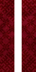 Illustrated Latvian Flag with a traditional symbol overlay - obrazy, fototapety, plakaty