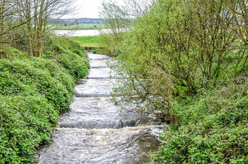 Fish ladder in the Vecht near Junne. Netherlands, Holland, Europe