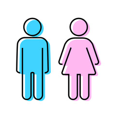 Male and female sign isolated on white background