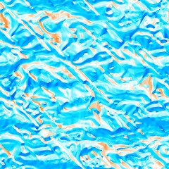 Wavy summer dip dye background. Ombre color blend for beach swimwear, trendy fashion print. Boho dripping wave digital watercolor effect. High resolution artistic seamless pattern material.