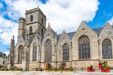 Ploermel in Brittany, Saint-Armel church, beautiful monument
