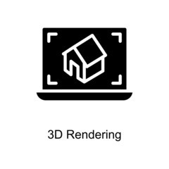 3D Rendering Trendy icon isolated on white and blank background for your design