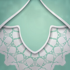 Indian white pattern mint color brochure for your brand.