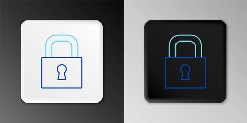 Line Lock icon isolated on grey background. Padlock sign. Security, safety, protection, privacy concept. Colorful outline concept. Vector